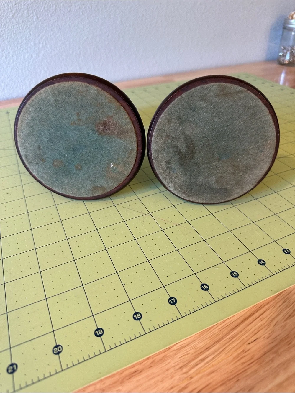 Source Unknown Pair of Dark Brown Wooden Candlesticks